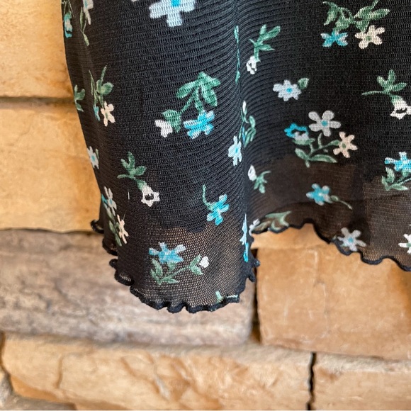 Boutique Europa black blue floral stretch lounge dress pajamas EUC Women’s 2X - Picture 4 of 13